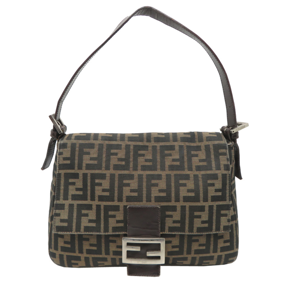 FENDI Mamma Bucket Handbag Canvas Zucca Brown